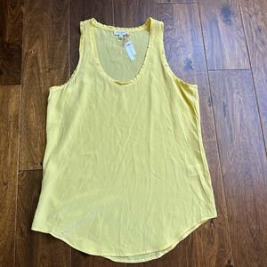 NWT Equipment Femme M yellow silk tank top cami